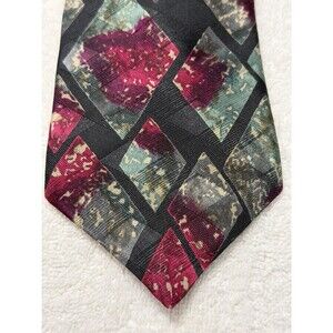Bartolini Men's Silk Tie Geometric Made In Italy 57"